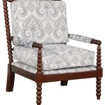 Wood and Foam and Fabric Chair, Dark Walnut