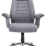HomCom High Back Fabric Executive Office Chair, Light Gray