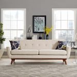 Engage Beige Upholstered Fabric Sofa