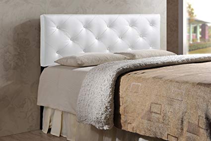 Baxton Studio Wholesale Interiors Baltimore Modern and Contemporary Faux  Leather Upholstered Headboard, King, White
