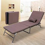 Vesgantti 3-section Single Folding Guest Beds, Luxury Fold Lounge Chair  with Adjustable Backrest