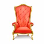 Red vintage armchair in a realistic style