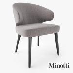 Minotti Aston Dining Armchair royalty-free 3d model - Preview no. 1