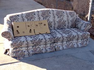 Free Sofa in Driveway