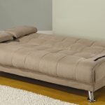 Micro-fiber-futon-sofa-sleeper-tan-open