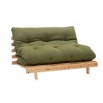 Roots Futon Sofa Bed in Olive Drill