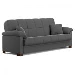 Maurice Microfiber Pillow Top Arm Convert-a-Couch Futon Sofa Sleeper -  Handy Living