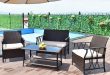 Giantex 4 PC Garden Furniture Set Outdoor Patio Sectional PE Wicker