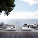 This beautiful garden design twin Manutti embody pure elegance when it  comes to garden furniture. The sofa in pastel colors with angle pattern and  stylish