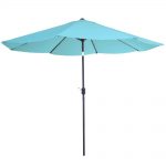 Pure Garden 10 ft. Aluminum Patio Umbrella with Auto Tilt in Blue
