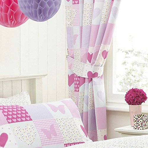 Textile Warehouse Patchwork Pink Butterfly Hearts Girls Kids Childrens  Pencil Pleat Lined Curtains: Traveller Location.uk: Kitchen & Home