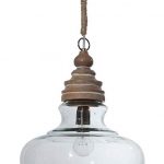 Amazon.com: Creative Co-op Glass & Mango Wood Ceiling Pendant Light