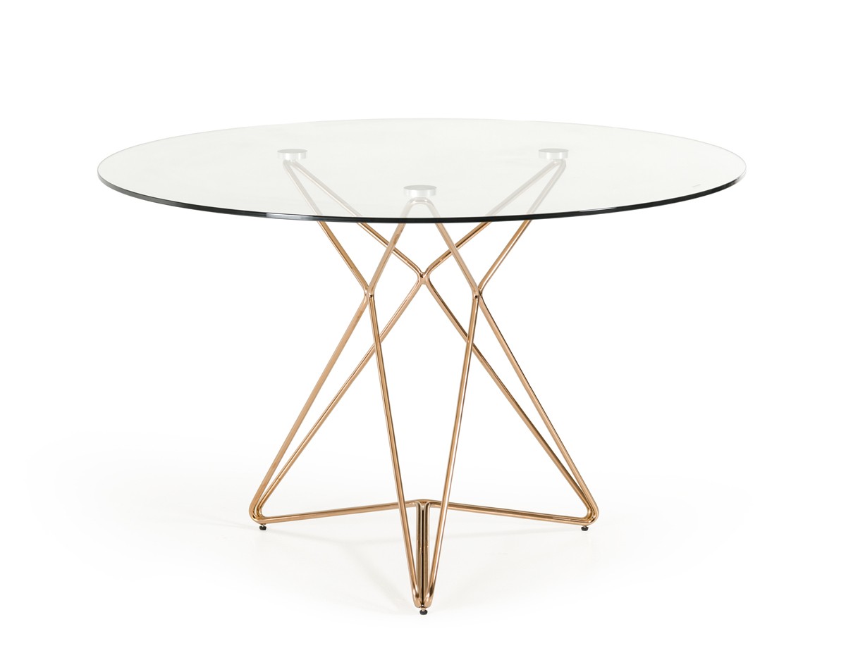 rose gold glass table