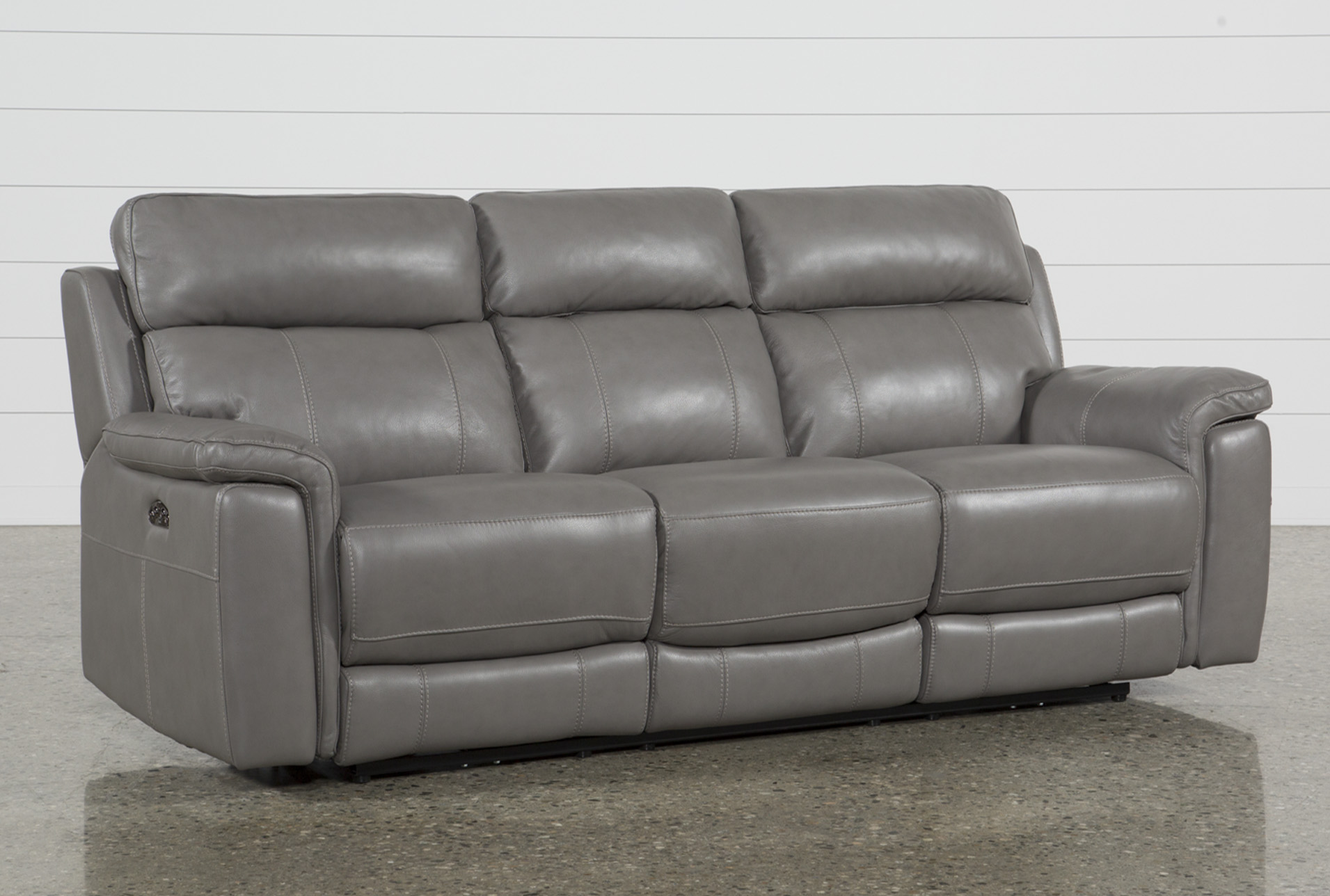 Gray Leather Reclining Sofa That Catch An
  Eye