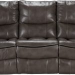 Cindy Crawford Home Gianna Gray Leather Reclining Sofa - Leather Sofas (Gray )