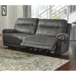 Ashley Austere 2 Seat Faux Leather Reclining Power Sofa in Gray - 3840147