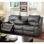 Shop Furniture of America Rembren Grey Faux Leather Reclining Sofa - Free  Shipping Today - Overstock - 9759548