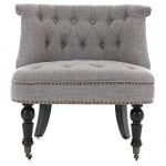 Lifestyle Furniture Occasional Olivia Accent Bedroom Chair Armchair In Grey  Linen