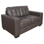 Club Tufted Brownish - Grey Bonded Leather Loveseat - Corliving