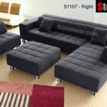 4pc Modern Dark Grey Microfiber Sectional Sofa Chaise Chair Ottoman