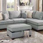 3-Pcs Light Grey Dorris Fabric Sectional Sofa F6543