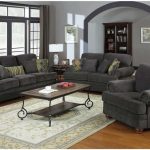 Coaster Traditional Grey Chenille Sofa Couch Loveseat Accent Arm Chair