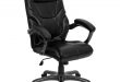 Contemporary Leather High-Back Office Chair, Black