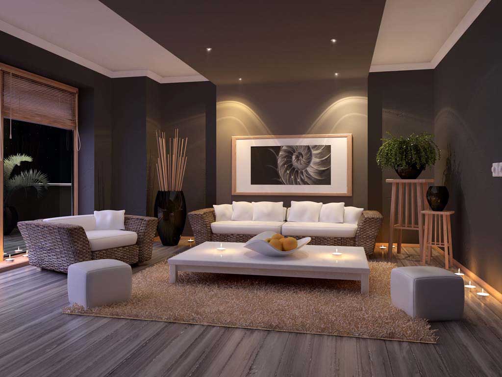 living room with light design