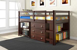 DONCO Kids 760-CP Low Study Loft Bed, Dark Cappuccino