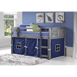Donco Kids 790AAG_750C-TB Louver Loft Bed Twin Antique Grey