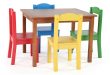 Tot Tutors Highlight 5-Piece Natural/Primary Kids Table and Chair Set-TC633  - The Home Depot