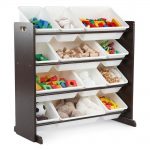 12 Bin Deluxe Toy Storage Organizer in Espresso & White