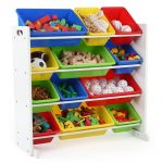 Tot Tutors Summit Collection White Primary Kids Toy Storage Organizer with  12 Plastic Bins-WO314 - The Home Depot