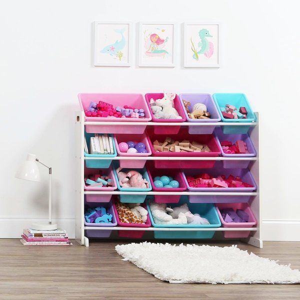 Shop Tot Tutors White/Pastel Super-Sized Kids Toy Storage Organizer w/ 16  Plastic Bins, Forever Collection - Free Shipping Today - Overstock -  21828991