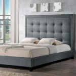 Baxton Studio Hirst Transitional Gray Fabric Upholstered King Size Bed