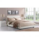 DHP Manhattan Premium Faux Leather King Size Bed Frame in White