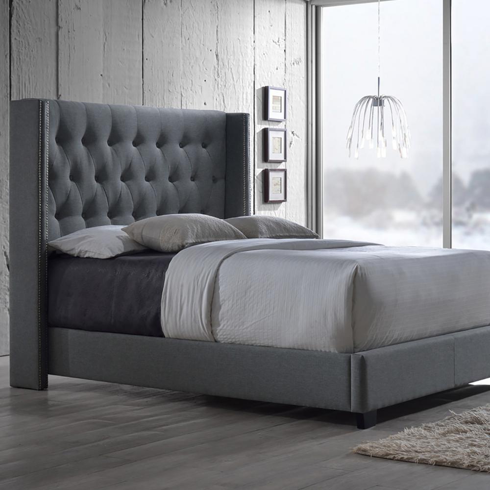 Baxton Studio Katherine Transitional Gray Fabric Upholstered Full Size Bed