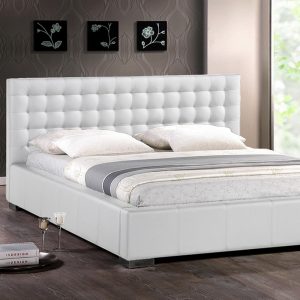 Baxton Studio Madison Transitional White Faux Leather Upholstered King Size  Bed-28862-4087-HD - The Home Depot