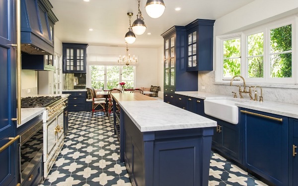 Blue kitchen color image