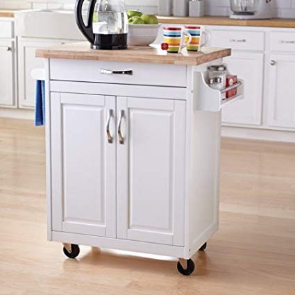 Kitchen Cart Rolling Island Storage Unit Cabinet Utility Portable Home  Microwave Wheels Butcher Wood Top Drawer