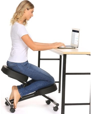 Elecmall Ergonomic Kneeling Chair Adjustable Stool For Home and Office with  Thick Comfortable Cushions