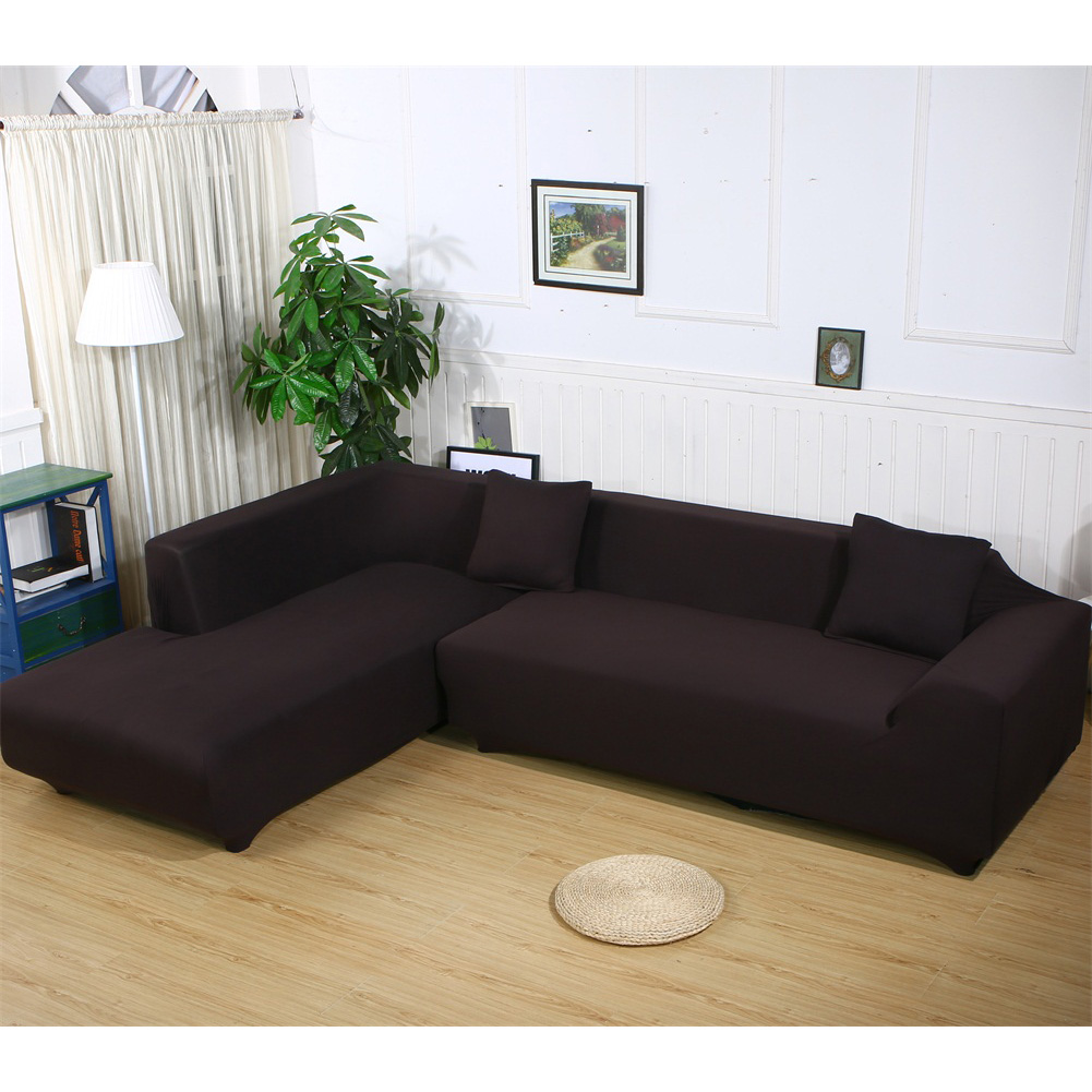 Sofa Covers L Shape,2pcs Polyester Fabric Stretch Slipcovers for Sectional  sofa - Traveller Location