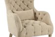 Olivia Large Tufted Washed Hemp Wing Back Arm Chair