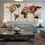 Amazon.com: Funy Decor Large Canvas Print Rustic World Map, Large