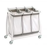 Premium 3-Bag Heavy-Duty Tilt Laundry Hamper Sorter Cart