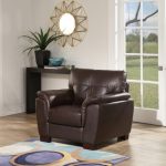 Belize Two-Tone Leather Armchair Brown - Abbyson Living : Target