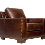 Abbyson Beverly Hand Rubbed Leather Armchair, Brown