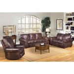 Kingston Top-Grain Leather Sofa, Loveseat and Recliner Living Room Set