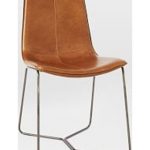 Leather Slope Dining Chair, Saddle