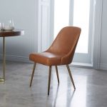 Mid-Century Leather Dining Chair - Saddle/Blackened Brass
